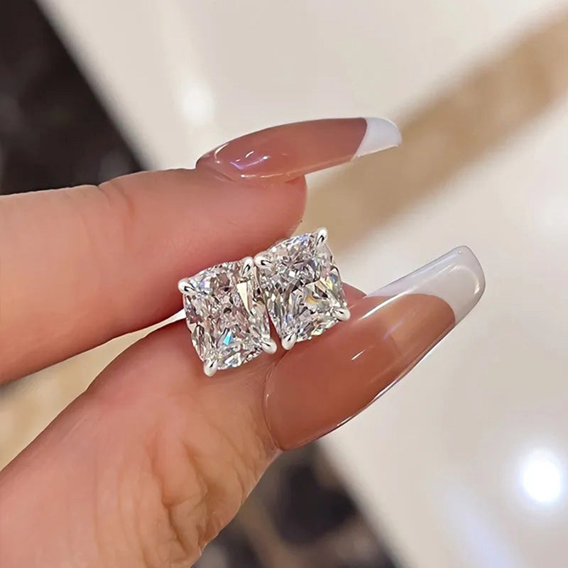 Square Geometric Ear Simple Niche Temperament Rings