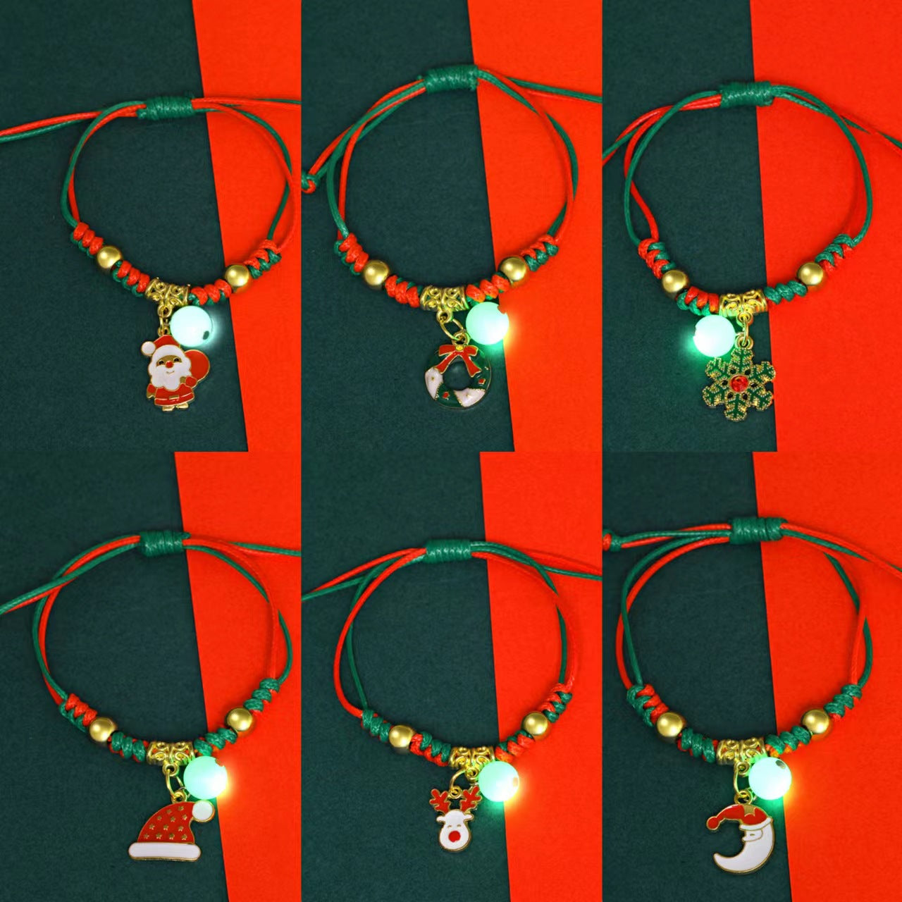 Weihnachten gewebte weibliche beliebte Weihnachtsmann-Armbänder