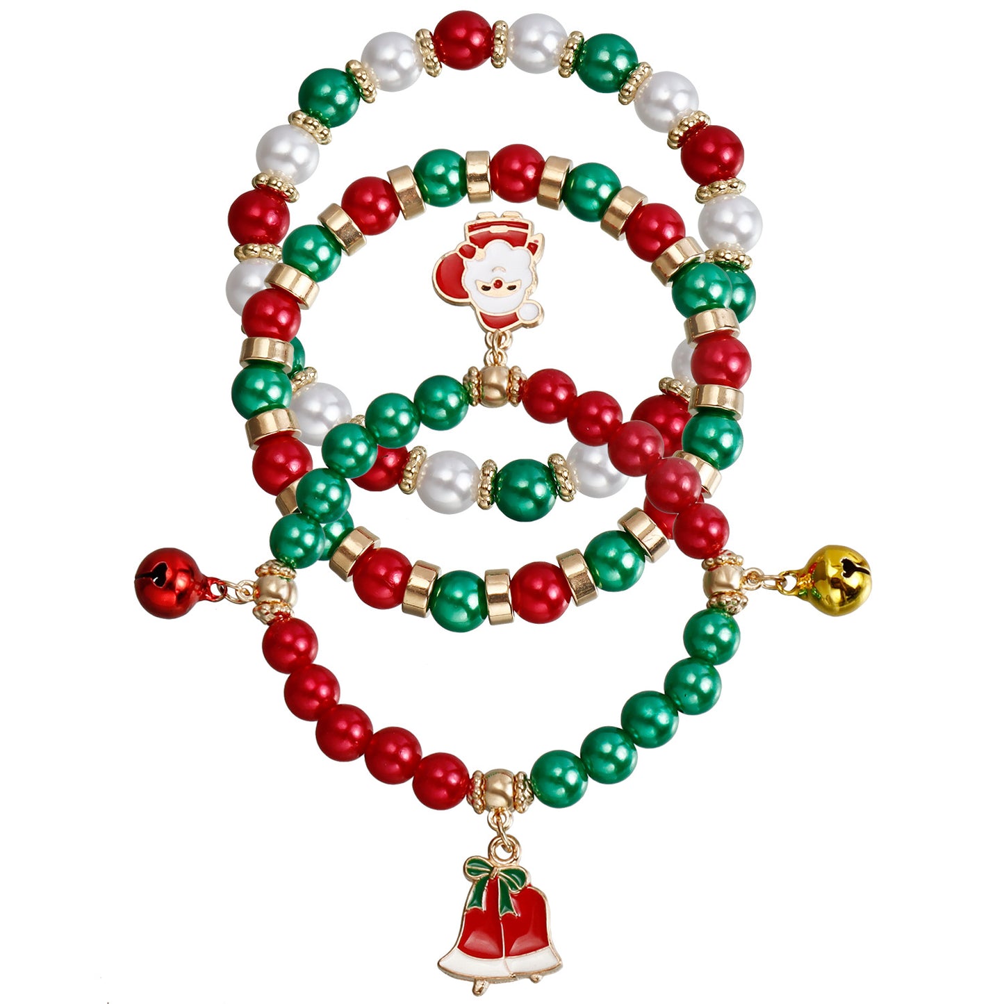 Christmas Santa Claus Color Beaded Suit Bracelets