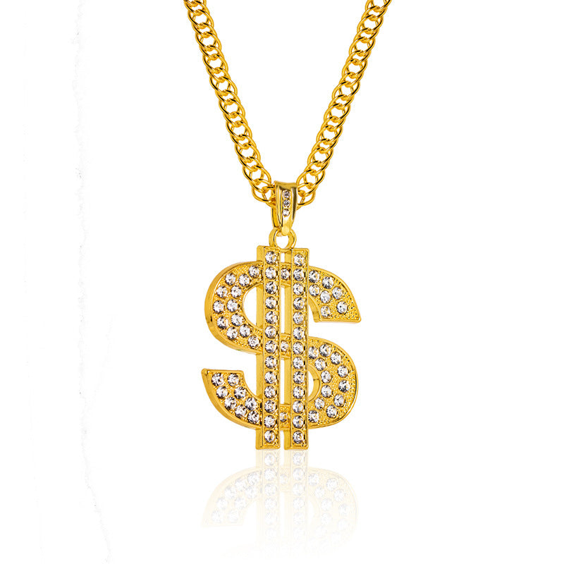 Exaggerated Dollar Symbol Sweater Chain Personality Hip Necklaces