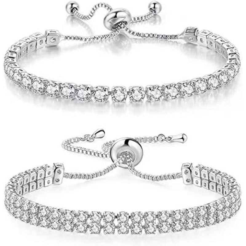 Costume blanc Zircon Tennis Pull Bracelets simples