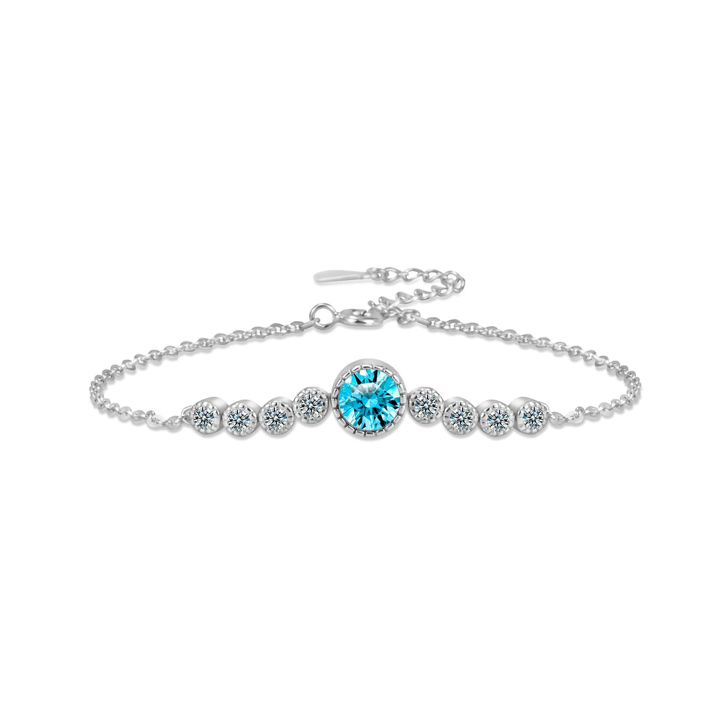 Women's Sterling Sier Ocean Heart Jewelry Light Bracelets