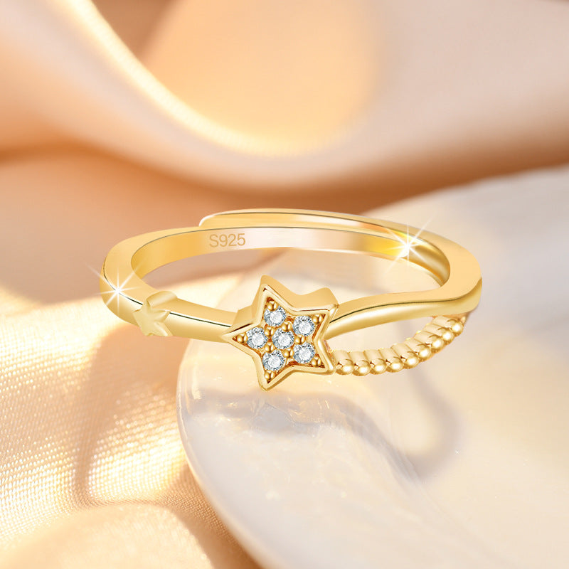 Light Luxury Hollow Star Micro Inlaid Rings