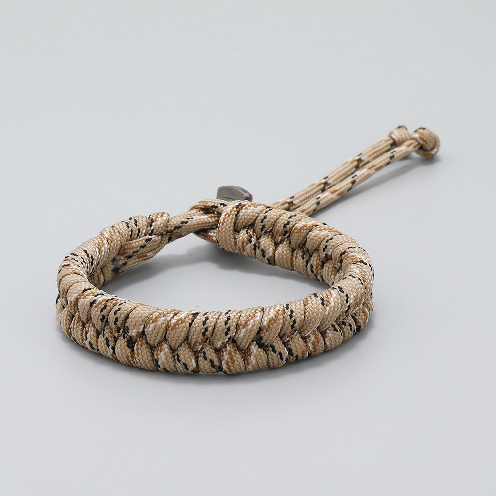 Cordon et bracelets de parachute de camouflage extérieur tissés à la main pour femmes et hommes