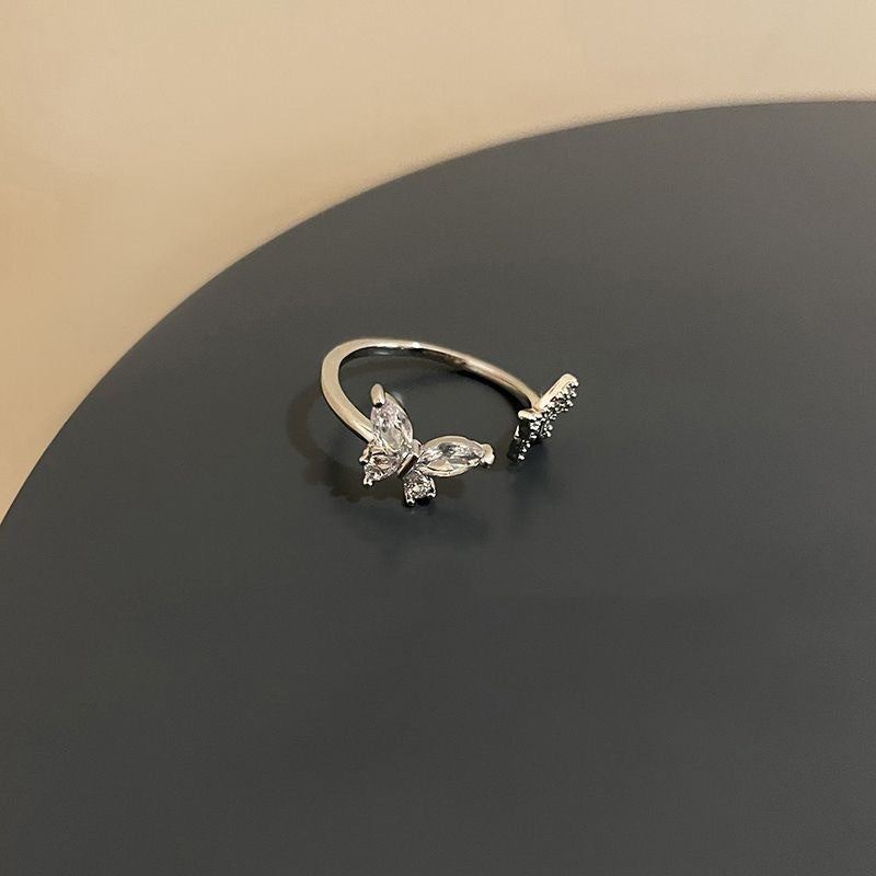 Double Butterfly Female Niche Advanced Design Sense Rings