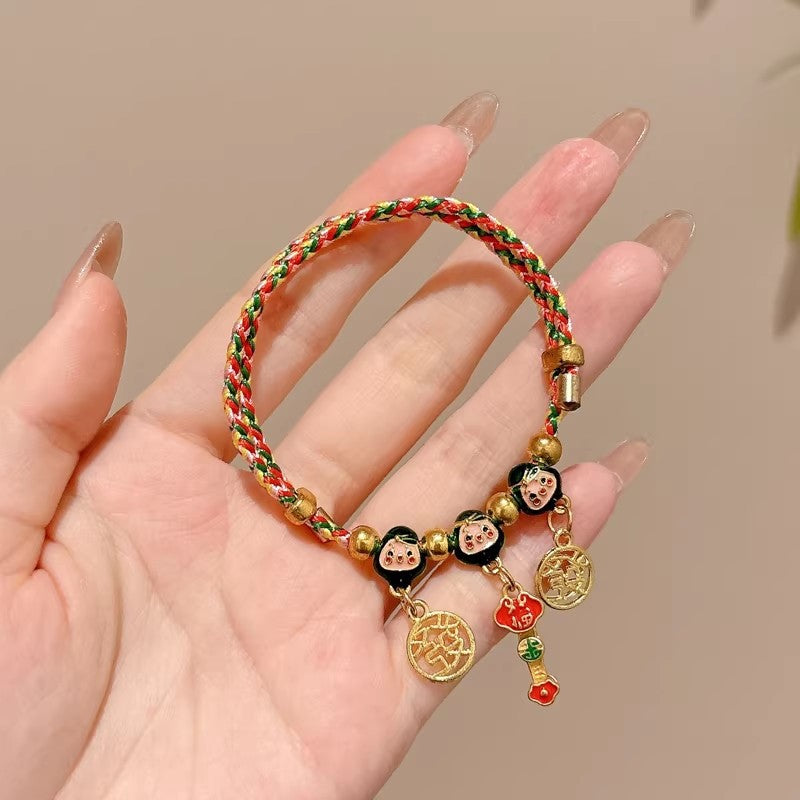 Children's Dragon Boat Festival Colorful Rope Small Hand-woven Line Carrying Strap Bracelet