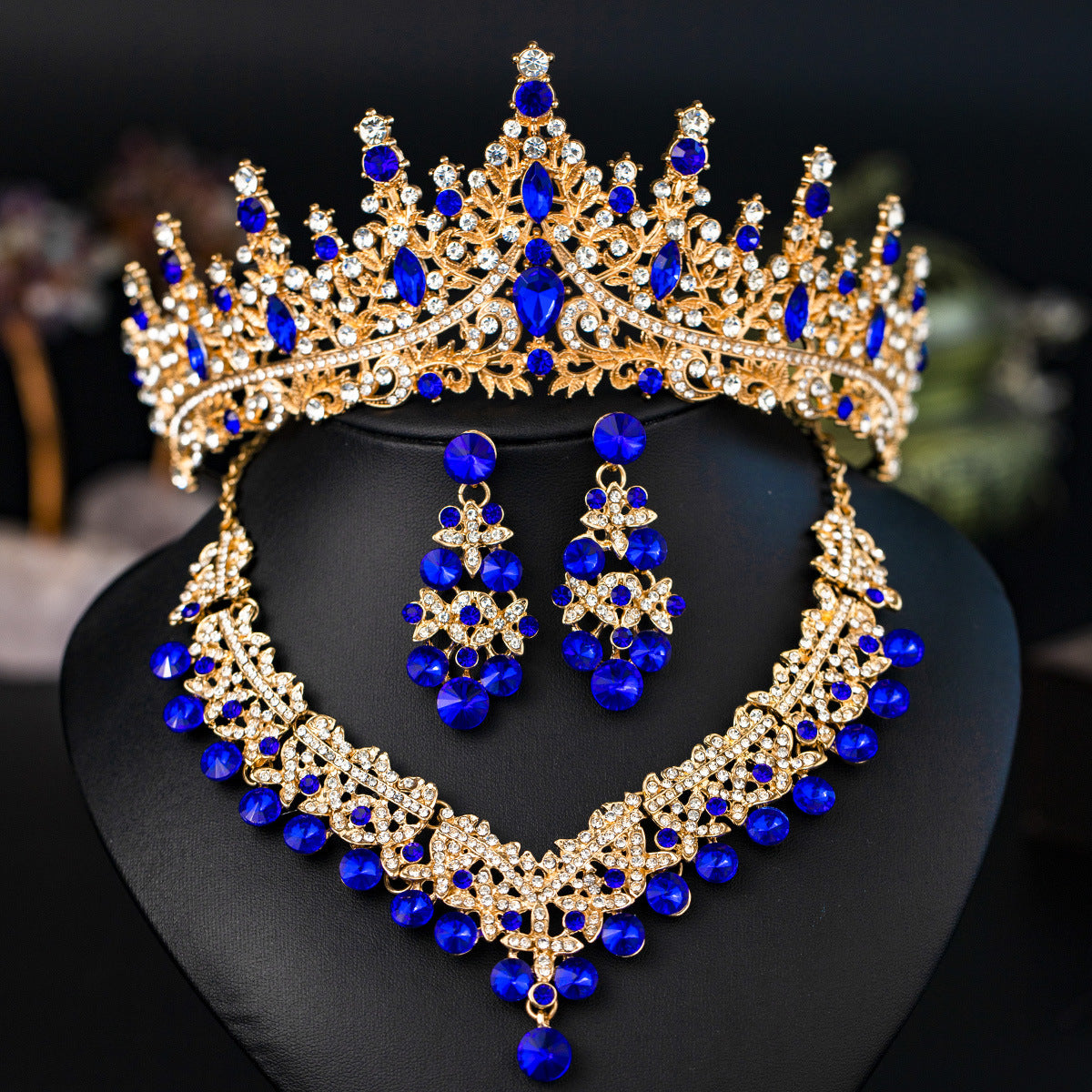 Bridal Three-piece High Sense Ball Wedding Decoration Alloy Jewelry Set