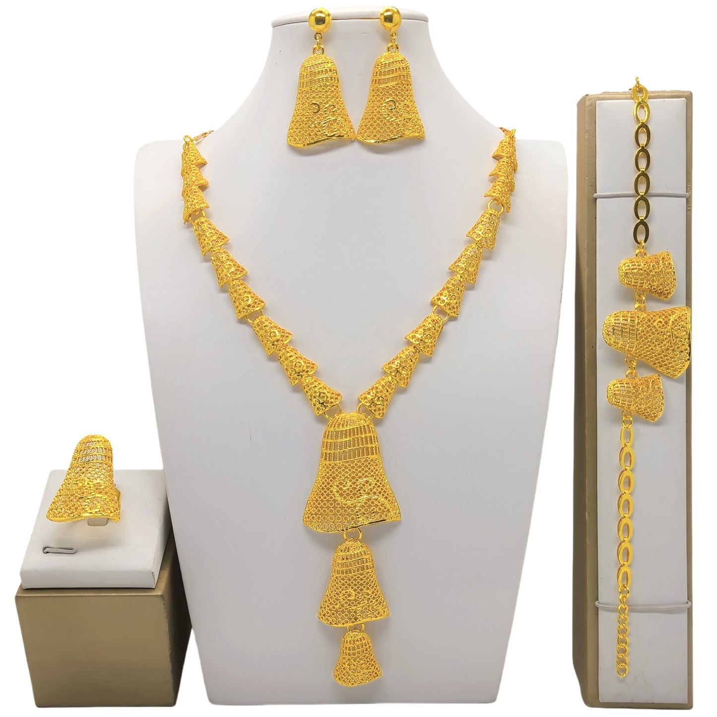 Elegant Classic Glamorous Gold-plated African Bride Jewelry Set