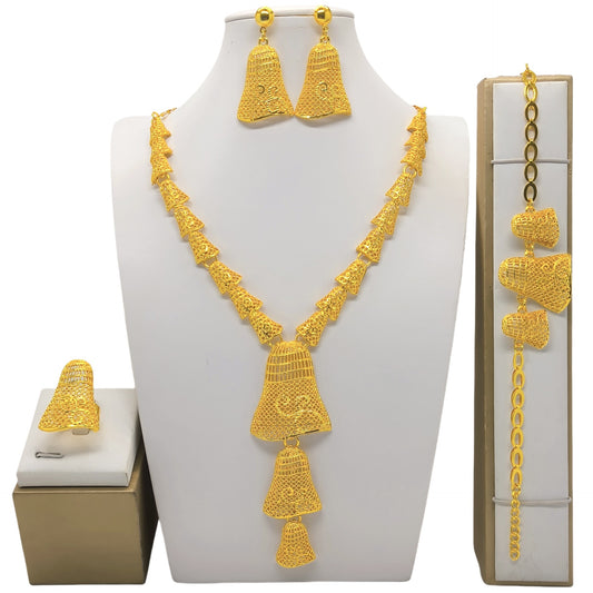 Elegant Classic Glamorous Gold-plated African Bride Jewelry Set