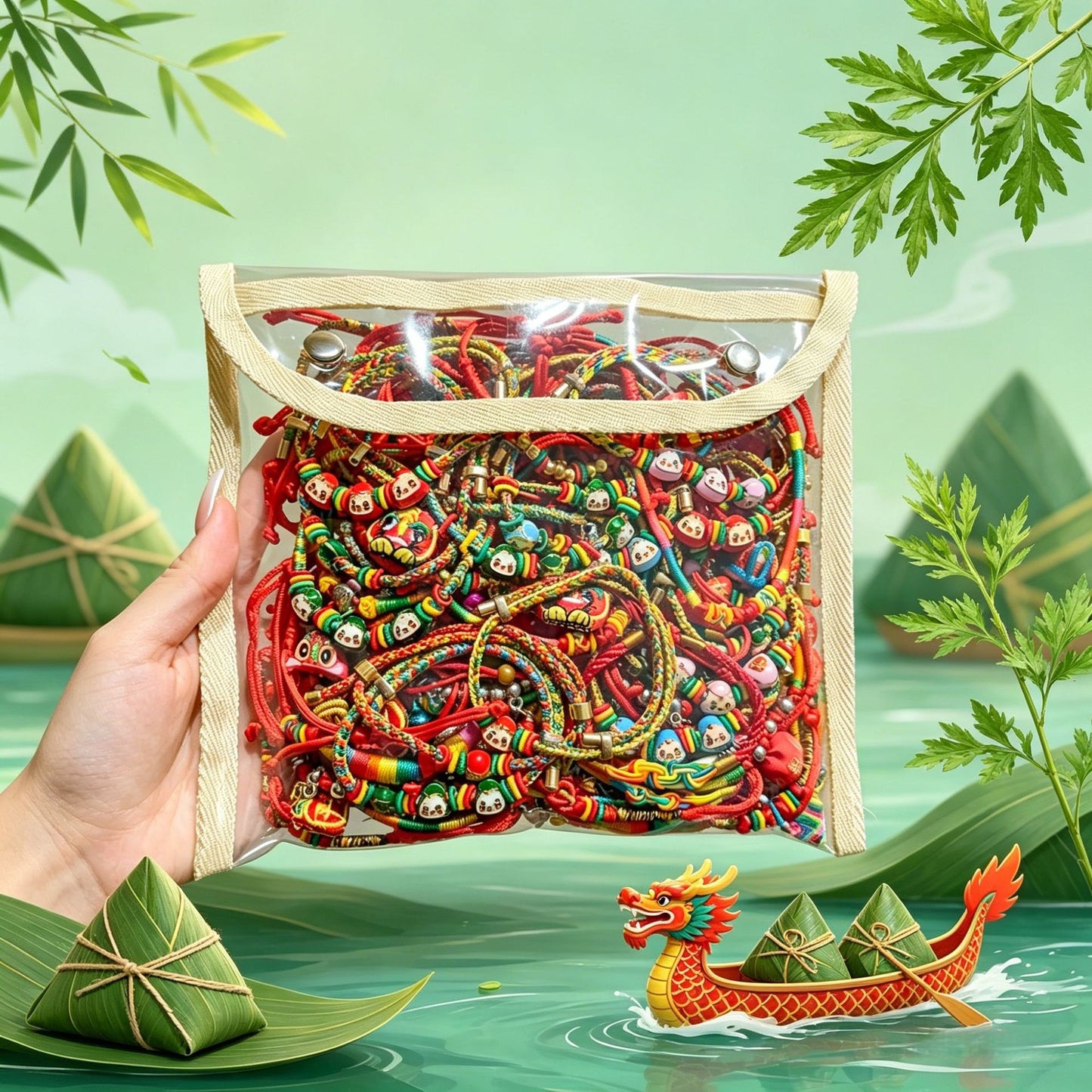 Children's Dragon Boat Festival Colorful Rope Small Hand-woven Line Carrying Strap Bracelet