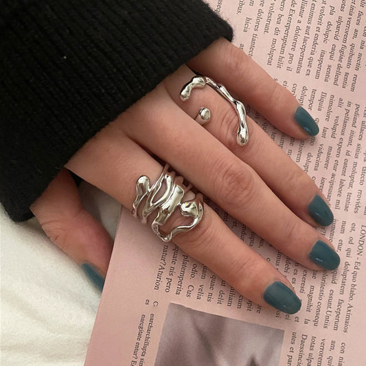 Women's Eye-catching Retro Irregular Drip Open Personality Rings