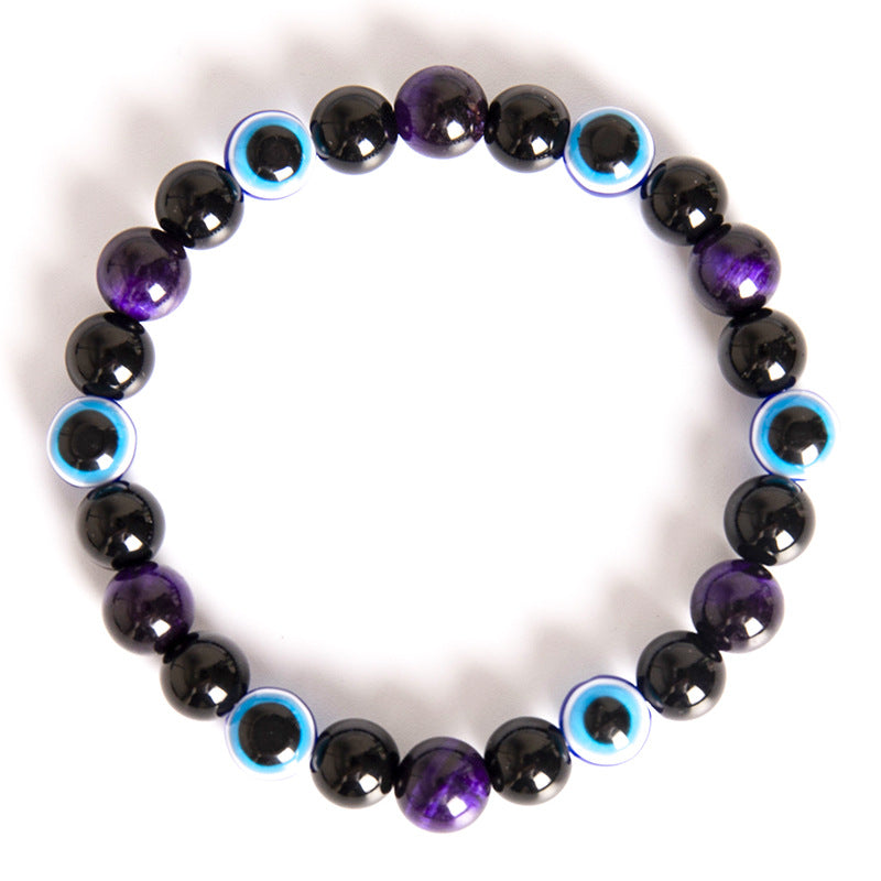 Men's Evil Eye Purple Tiger Green Gold Bracelets