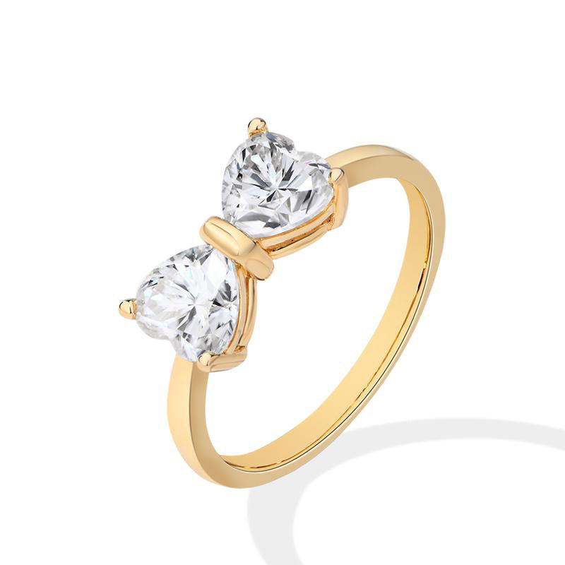 Tie Couple Gold High Craft Zircon Ring