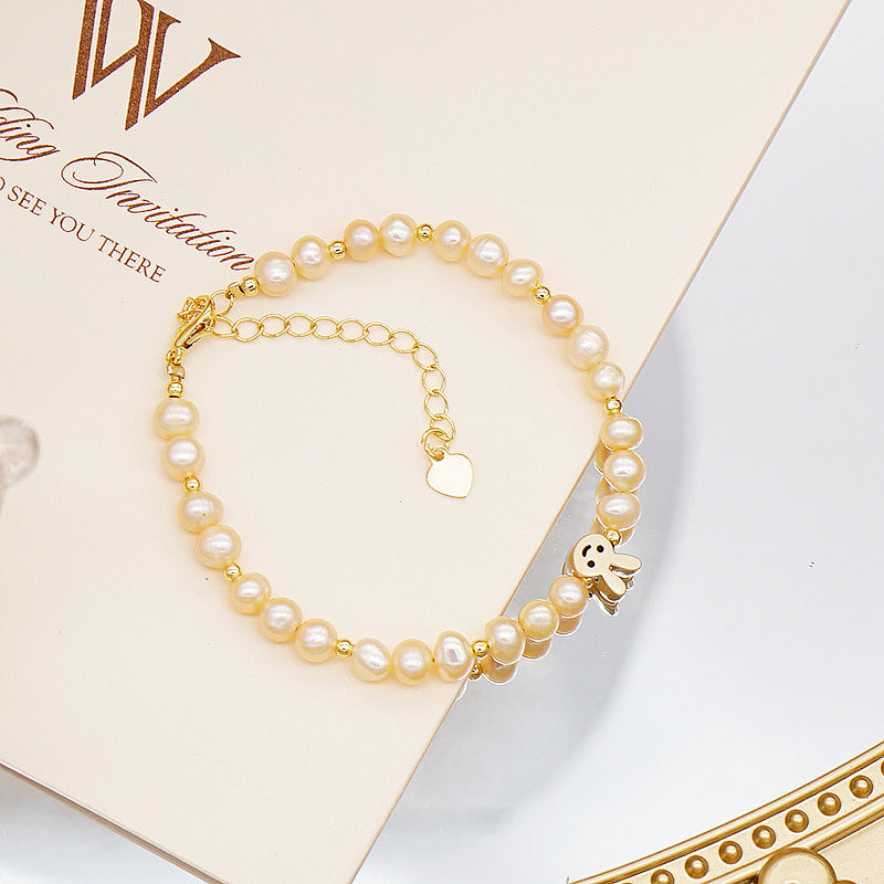 Real Freshwater Pearl Rabbit Exquisite Cute Bracelets