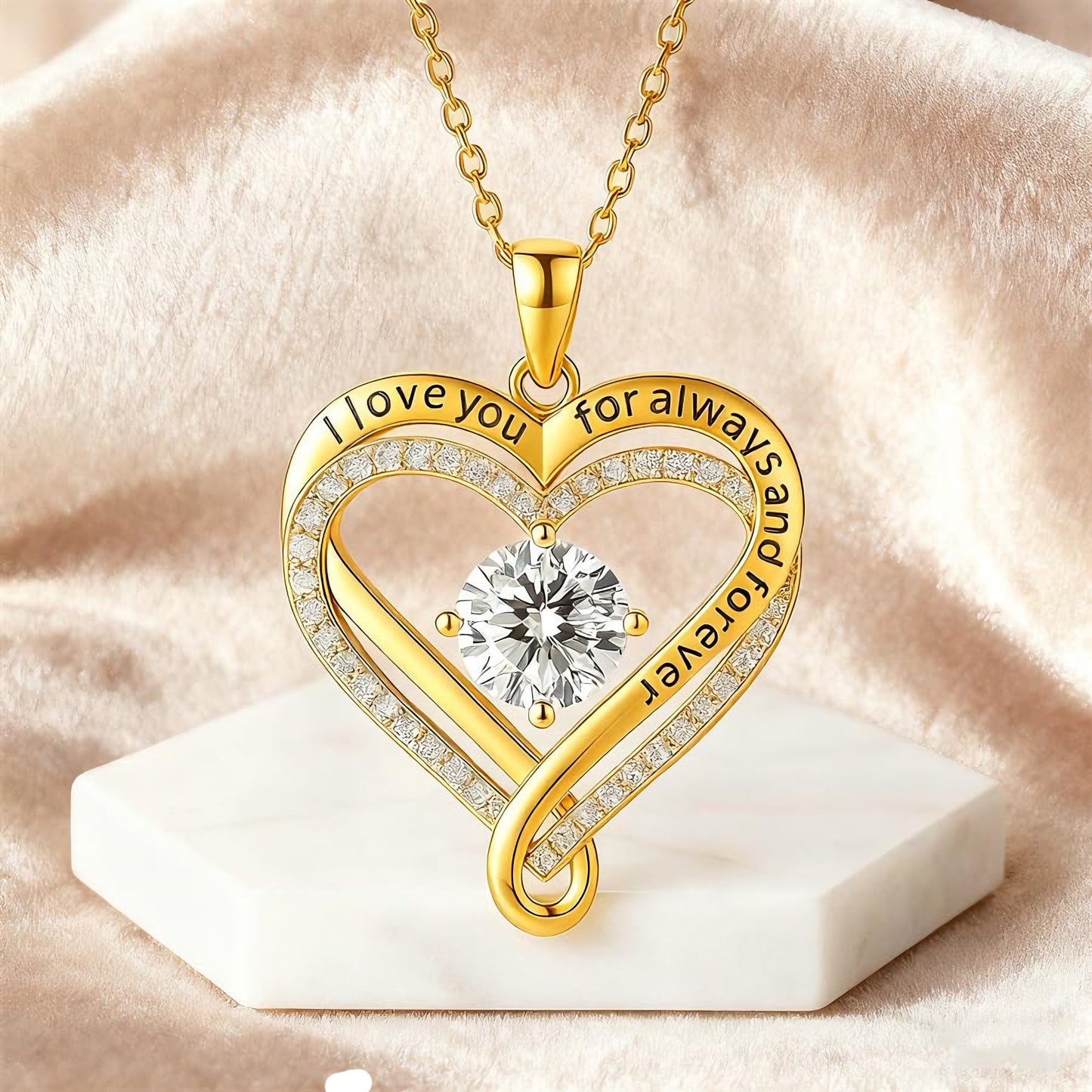 Eternal Double Layers Loving Heart Female Superior Necklace