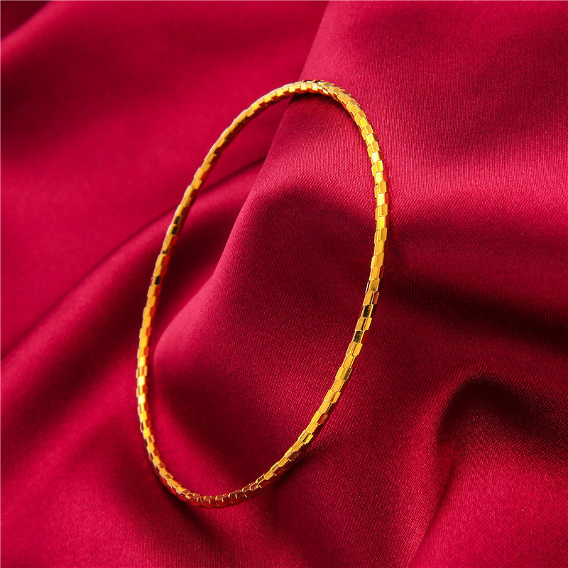 Gold-plated Female Vietnam Placer Gold Thin Thai Coil Bracelets