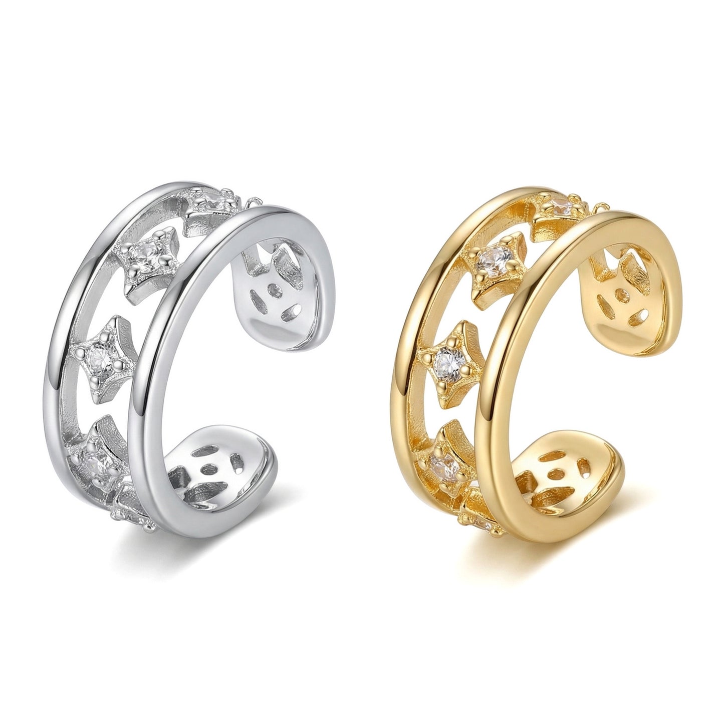 Copper Micro Inlaid Zircon Shaped Exquisite Versatile Without Ear Clip