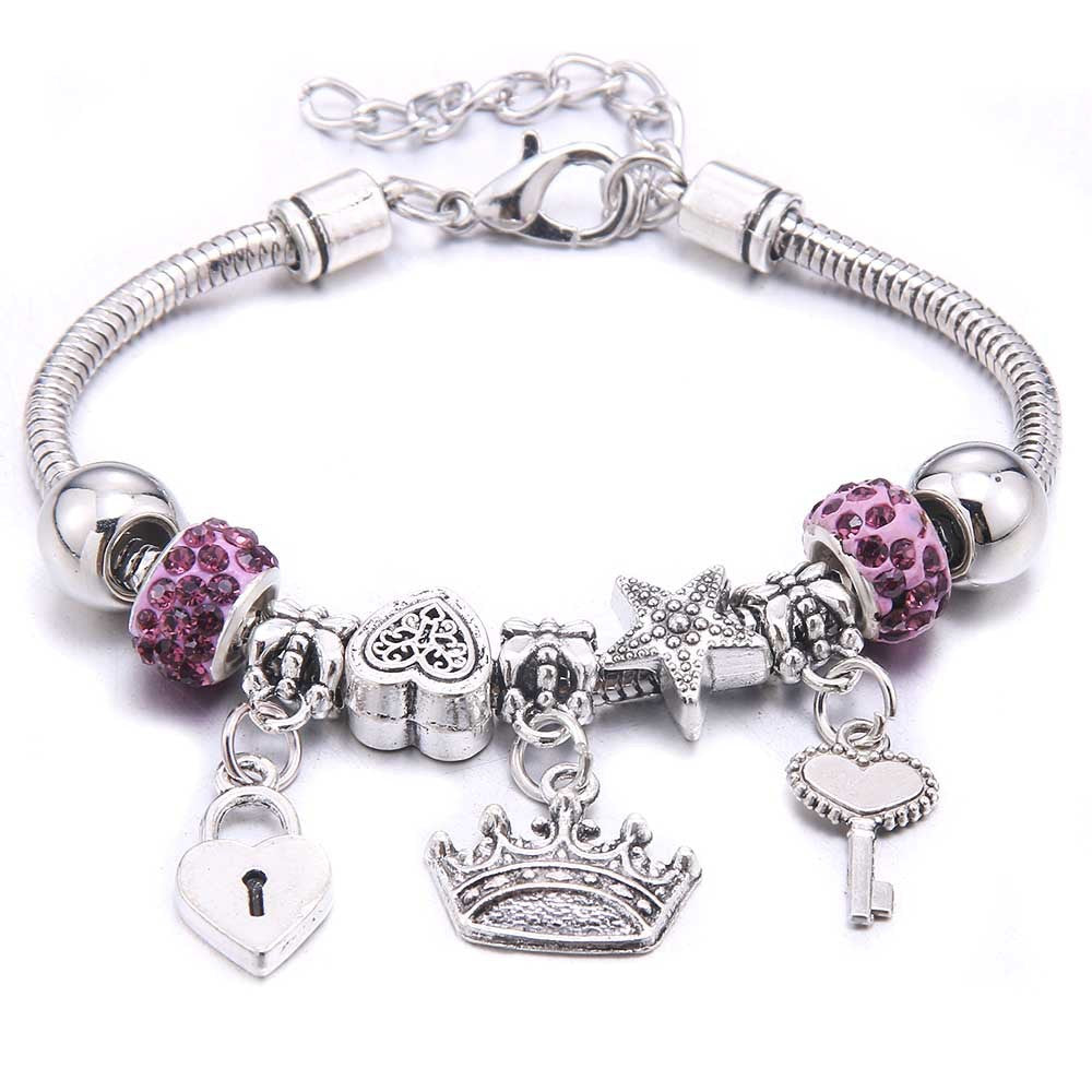 Women's Grid Popular Adjustable Crystal Love Butterfly Bracelets