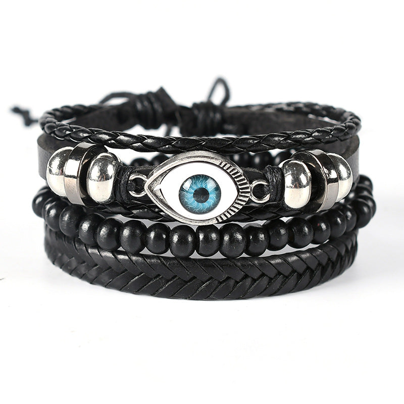 Modisches Armband mit Charm-Augen-Lederanzug-Armbändern