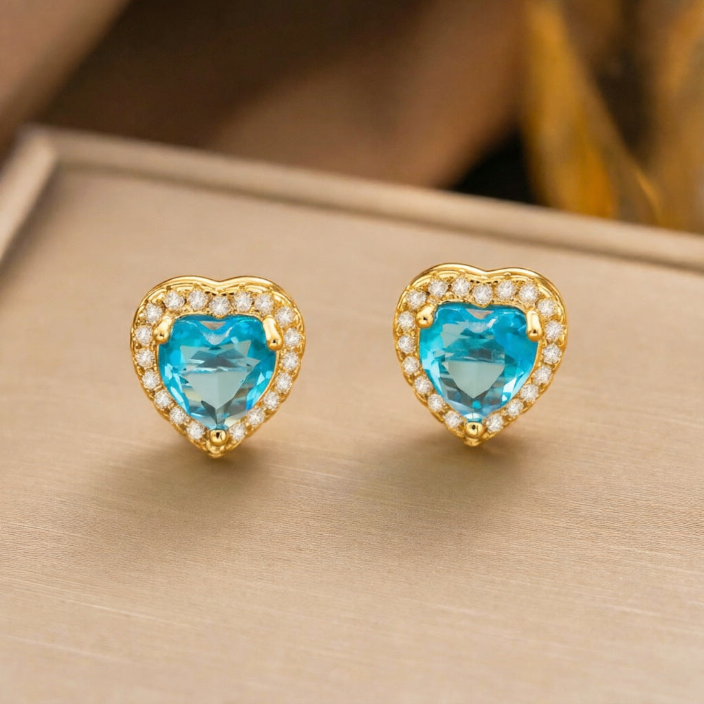 Micro Inlaid Zircon Love Three-piece Female Affordable Luxury Jewelry Set