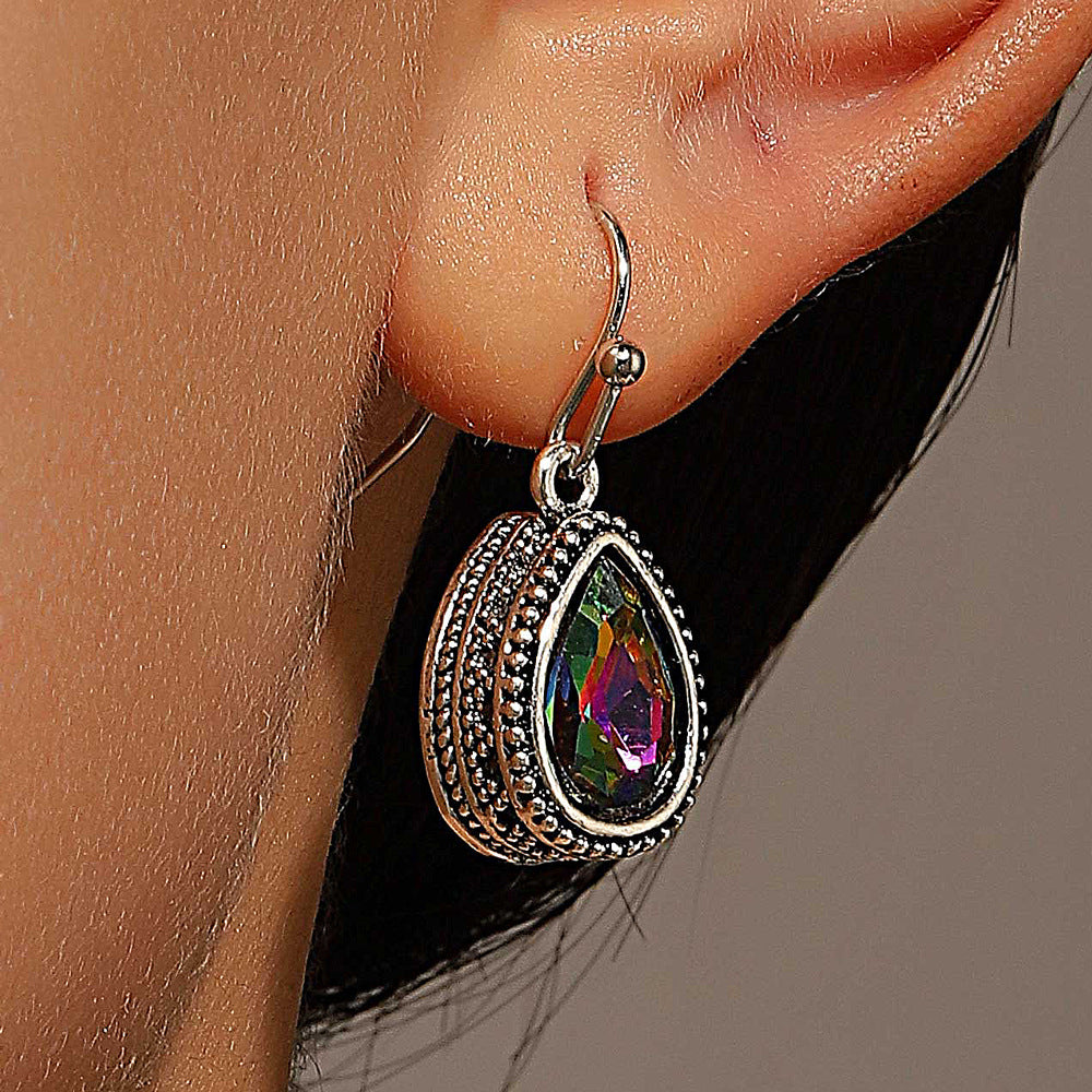 Women's Drop Ethnic Style Creative Design Crystal Earrings