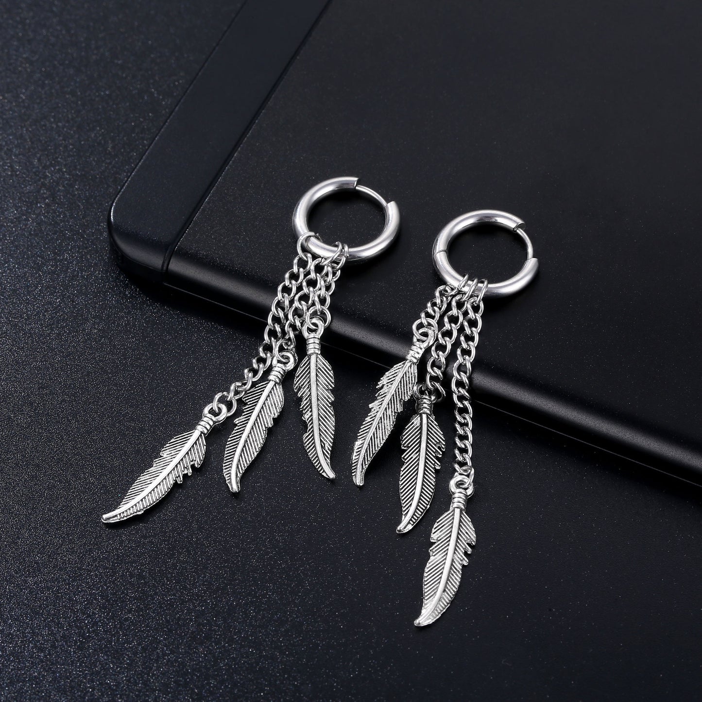 Boucles d'oreilles rondes en acier titane pour hommes, Clip d'oreille de personnalité