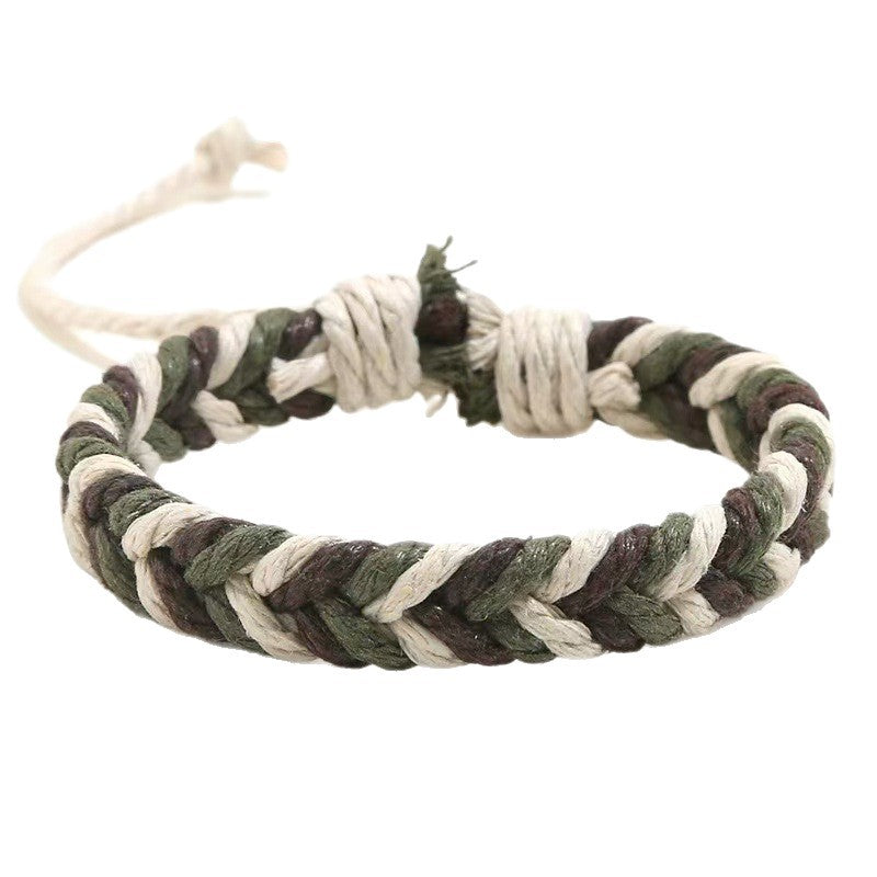 Wax Line Couple Ethnic Style Hand-woven Bracelets