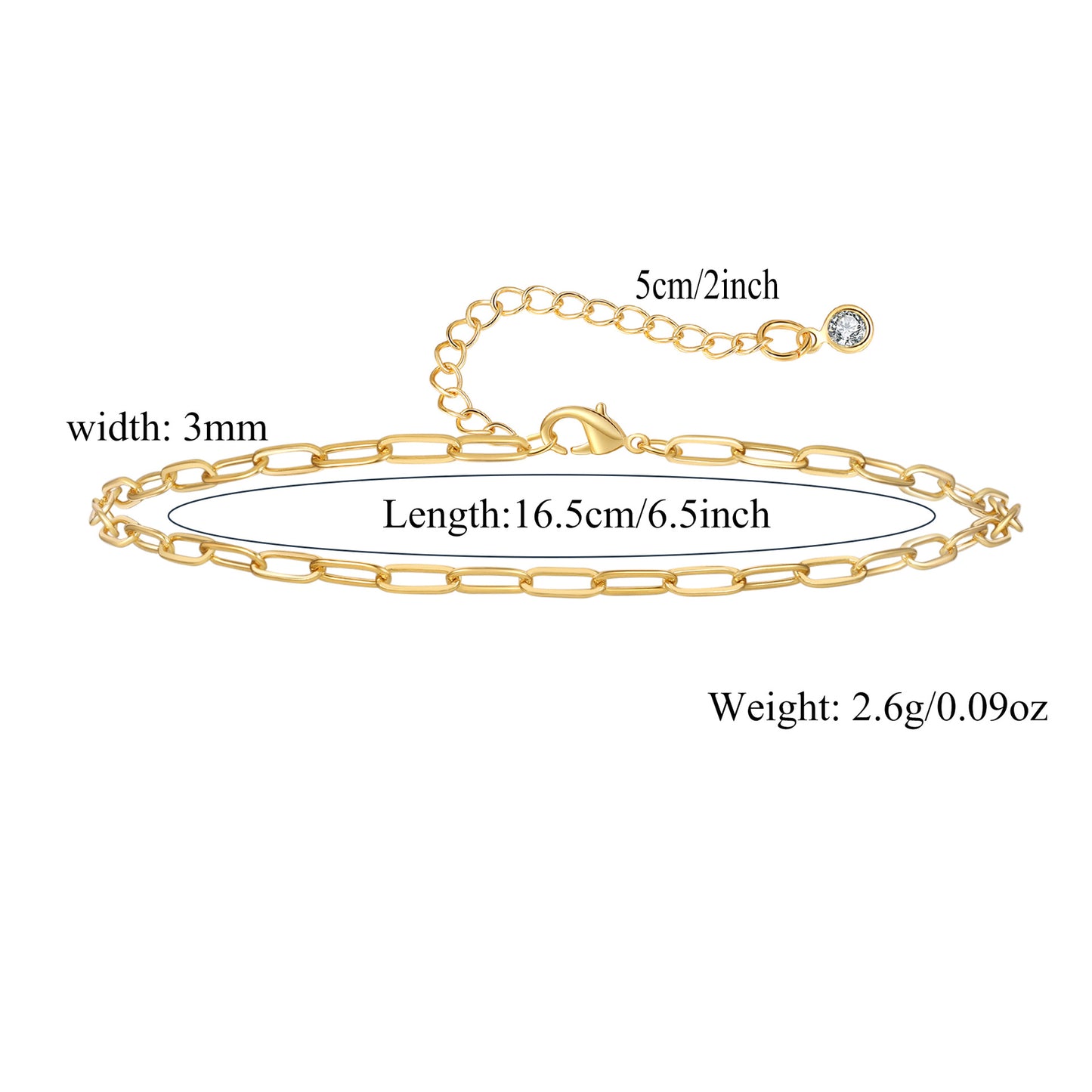 Women's Real Gold Cuban Chain Suit Clip Bracelets