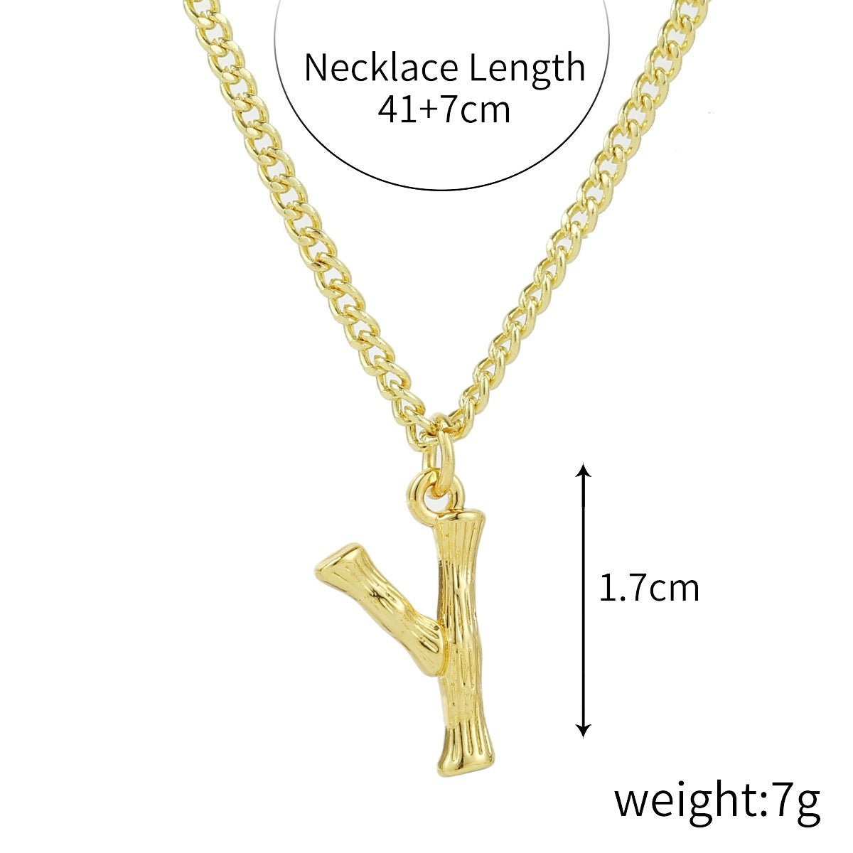 Women's Style Ornament Bamboo Letter Pendant Clavicle Necklaces