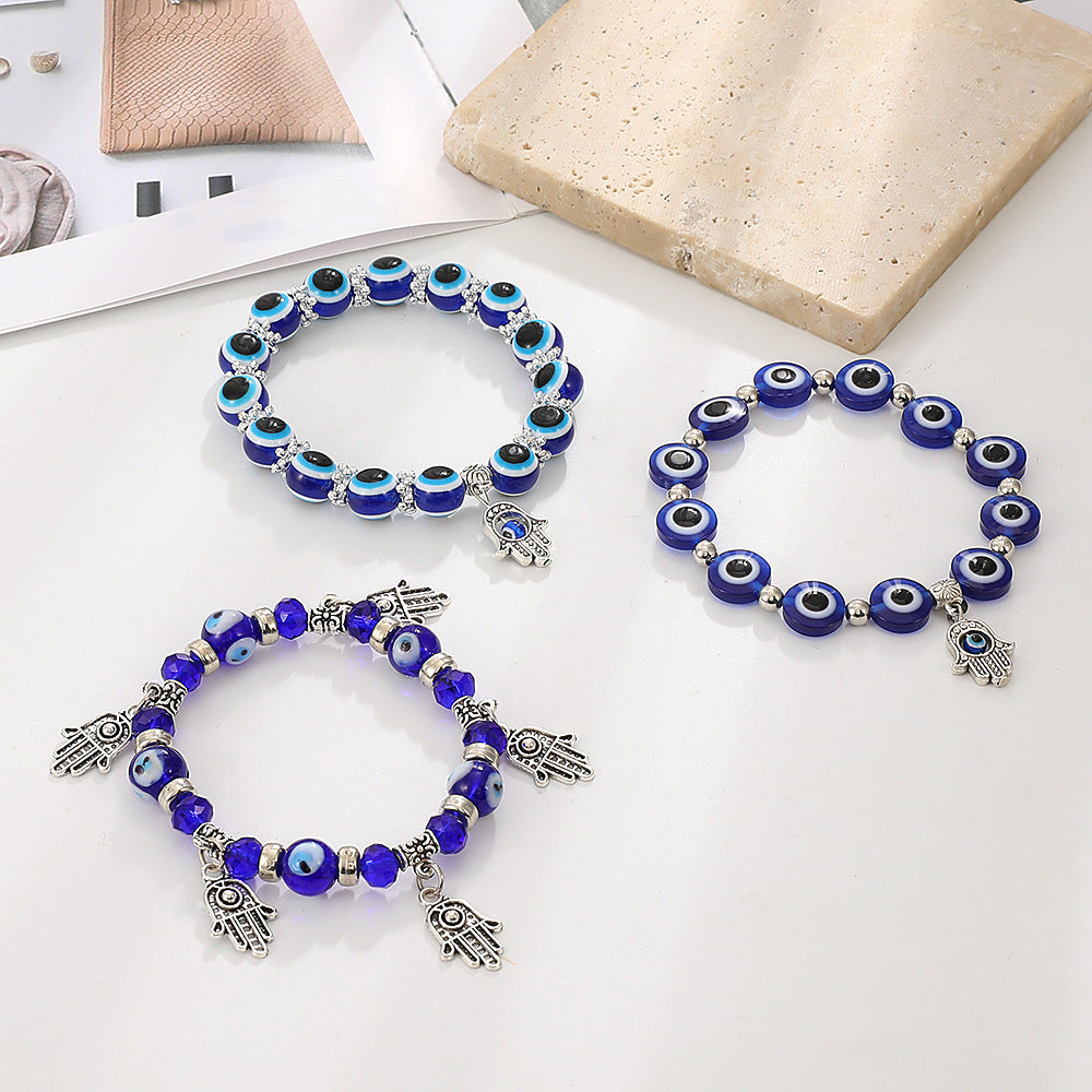 Blue Devil's Eye Resin Ball Fatima Bracelets