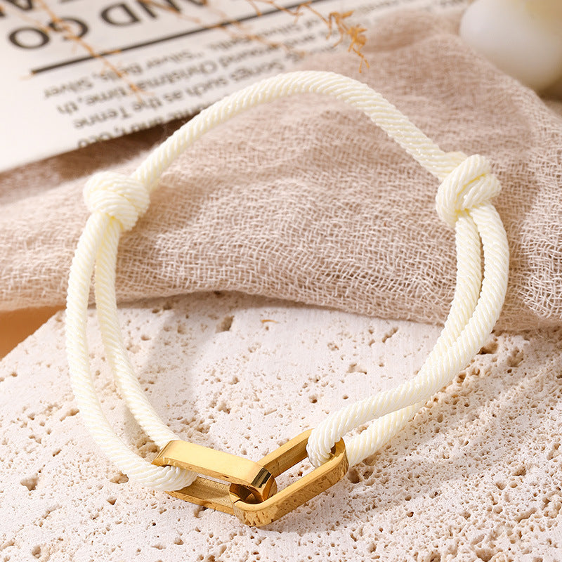 Vachette Clasp Adjustable Stainless Carrying Strap Bracelets