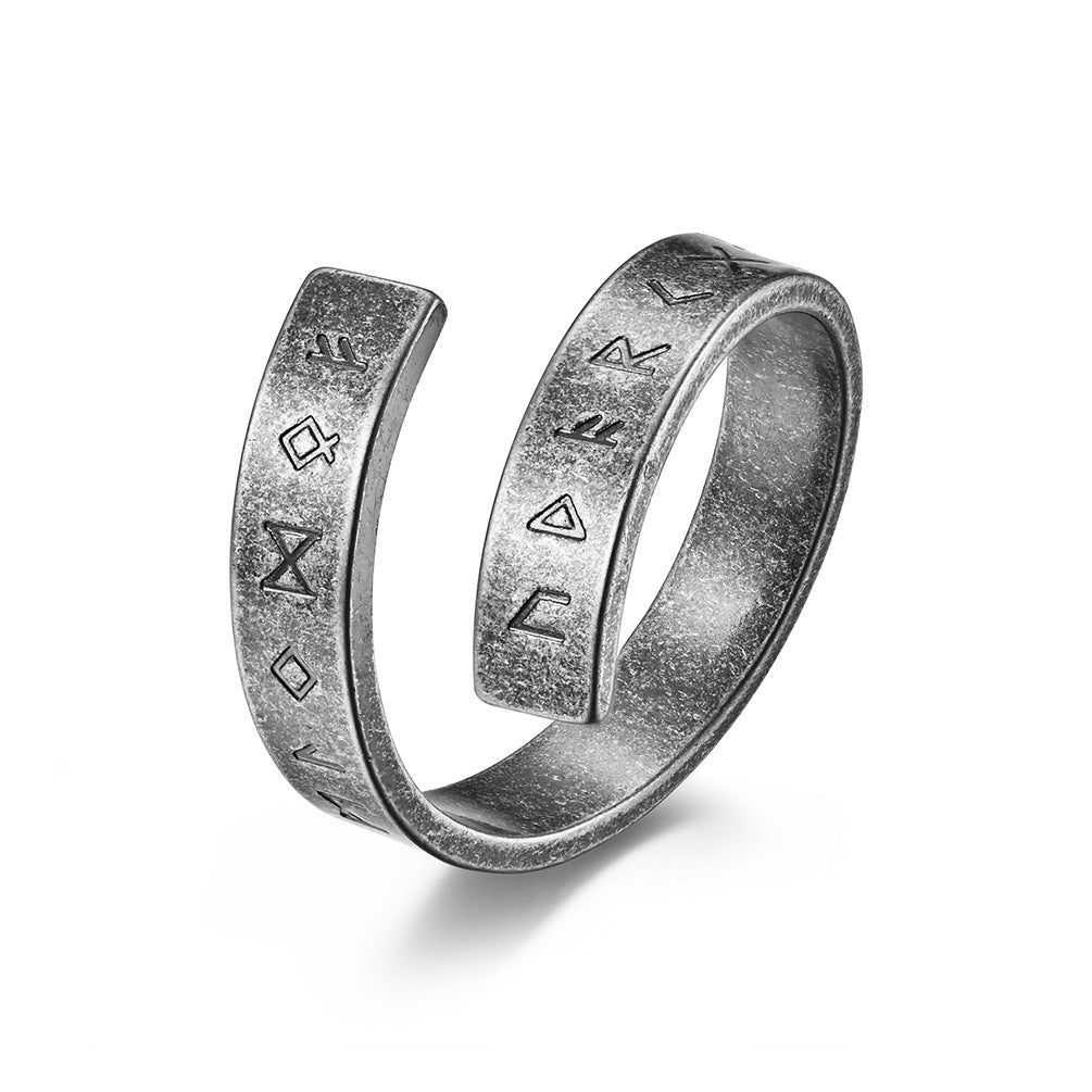 Symbol Open Ended Personality Titanium Steel Rings