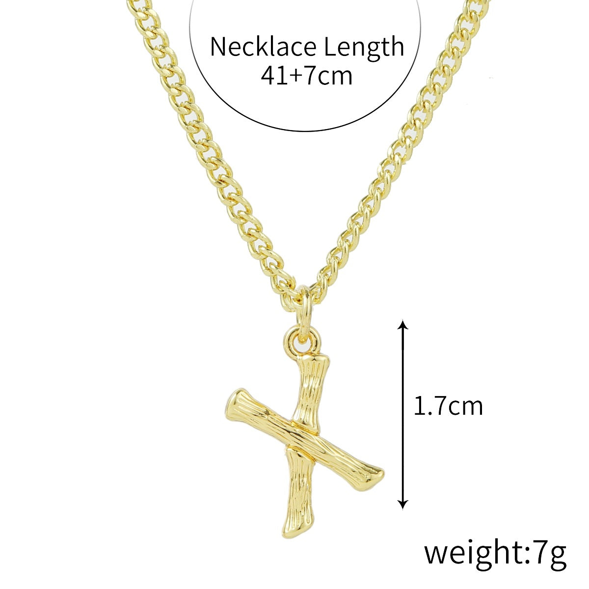 Women's Style Ornament Bamboo Letter Pendant Clavicle Necklaces