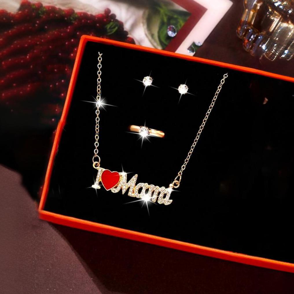 Women's Elegant Mother's Day Letter Red Dripping Pendants