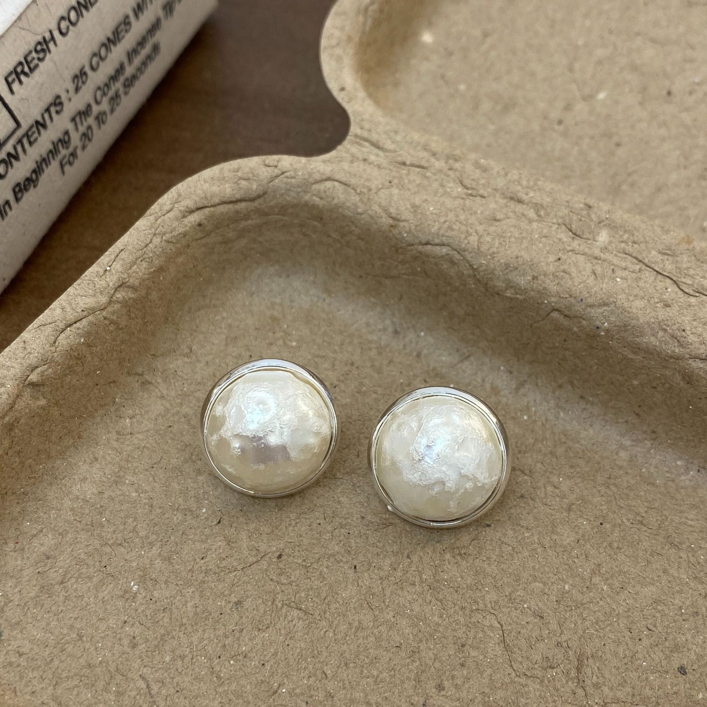 Round Cotton Beads Tide Entry Lux Elegant Fashionable Temperamental Stud Earrings