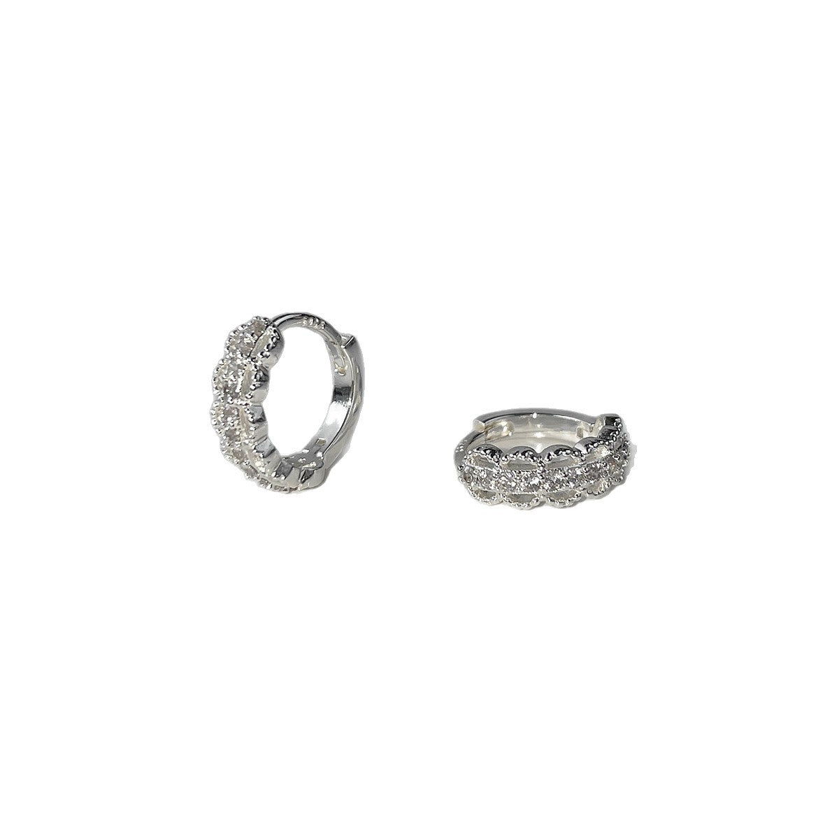 Women's Style Lace Zircon Niche Hollow Design Clip Korean Refined Wild Ear Buckle
