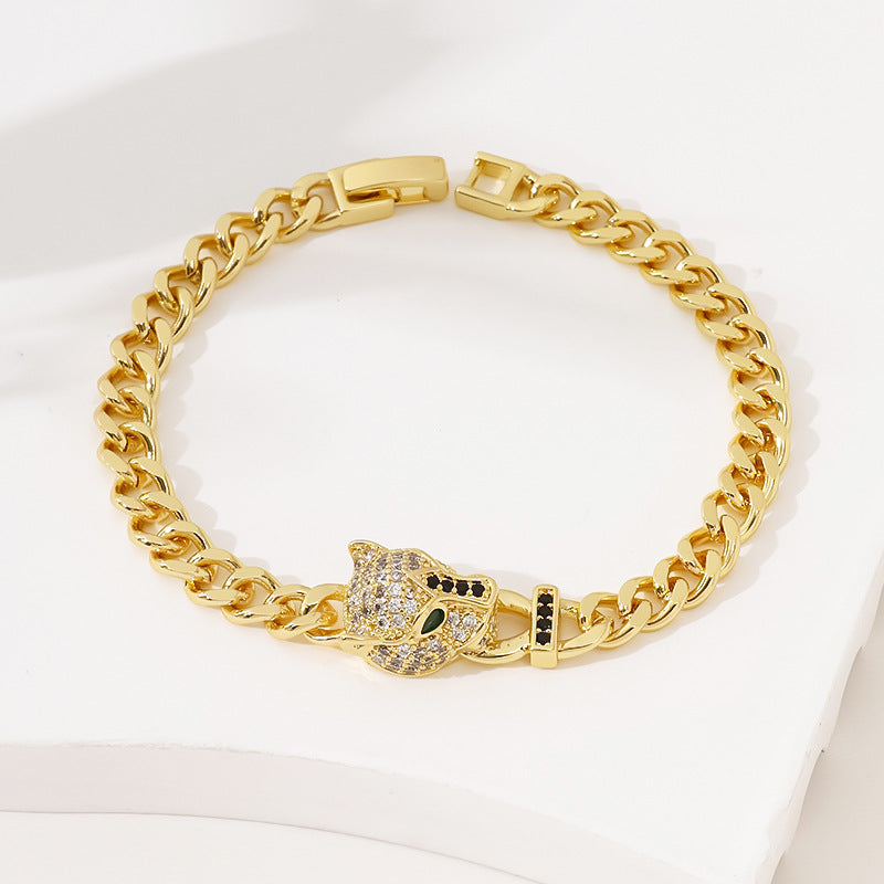 Damenmode-Ornament, personalisierte Hip-Hop-Armbänder mit übertriebenem Leopardenmuster