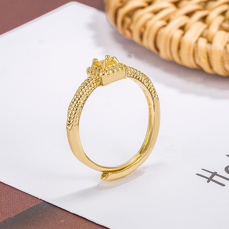 Yellow Diamond Female Light Luxury Minority Design Ring