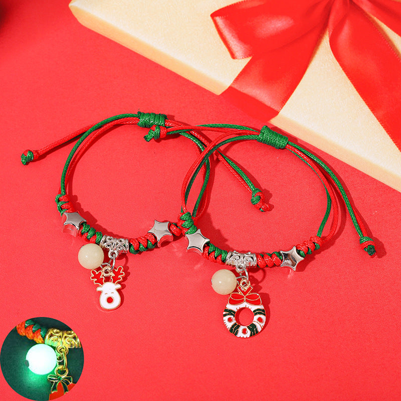 Luminous Christmas Design Carrying Strap Girlfriends Bracelets