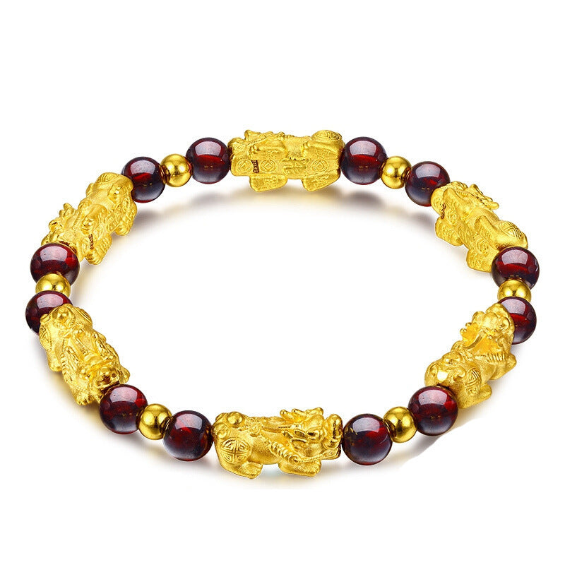 Gold Plated Hard Golden Beaded Elegant Bracelets