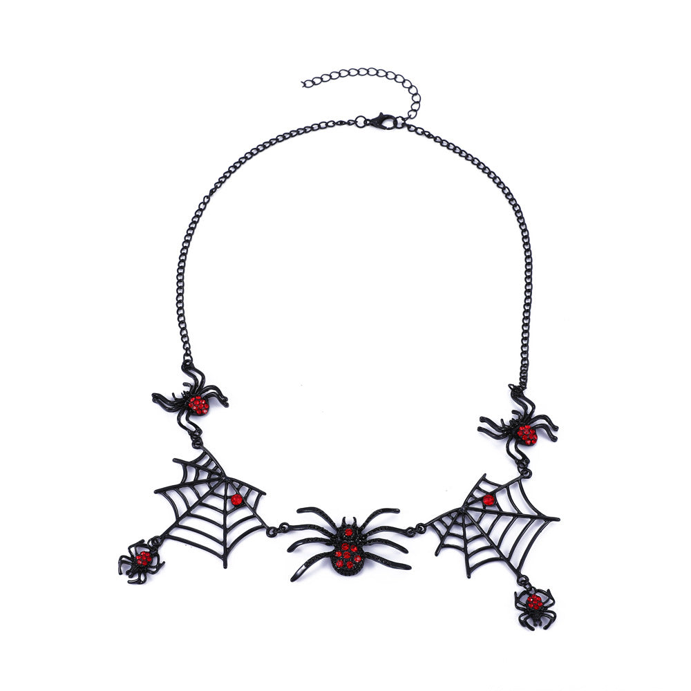 Chain Vintage Gothic Exaggerated Black Spider Web Necklaces