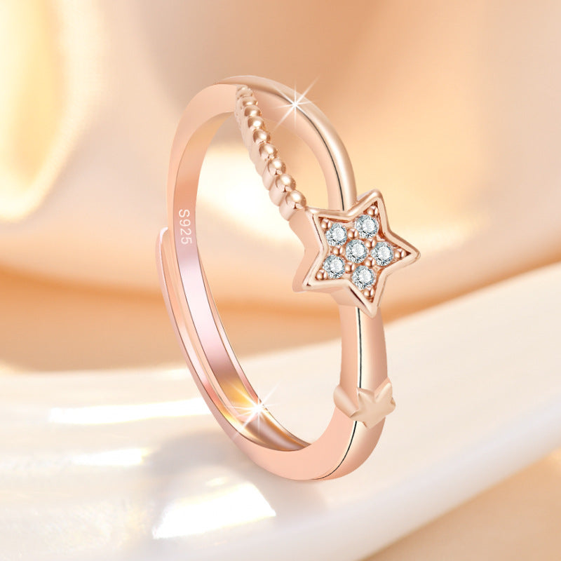 Light Luxury Hollow Star Micro Inlaid Rings