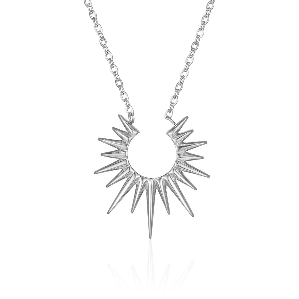 Women's Model Sun Stainless Steel Niche Mid-length Necklace