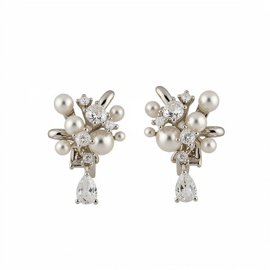 Women's Zircon Flower Cluster Water Drop Exquisite Fashion Rings