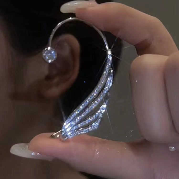 Hollow Butterfly Hook Tassel Flowers Snowflake Wheat Wings Integrated High-grade Ear Clip