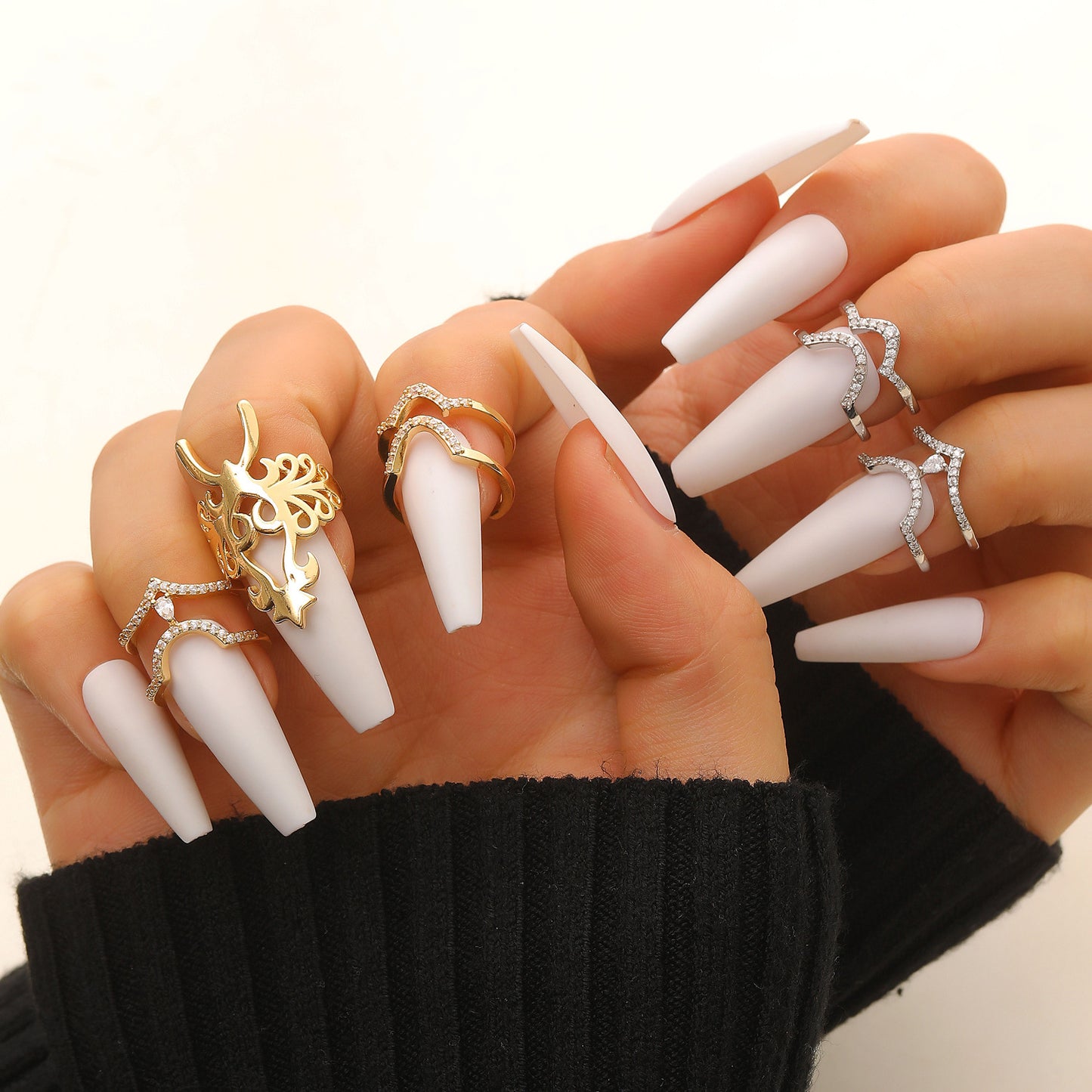 Copper Inlaid Zircon Nail Female Wear Ring