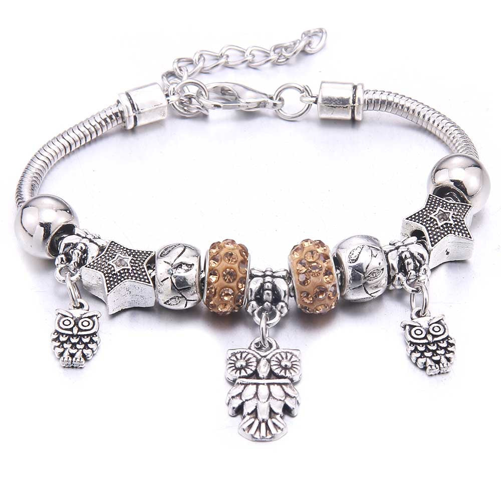 Women's Grid Popular Adjustable Crystal Love Butterfly Bracelets