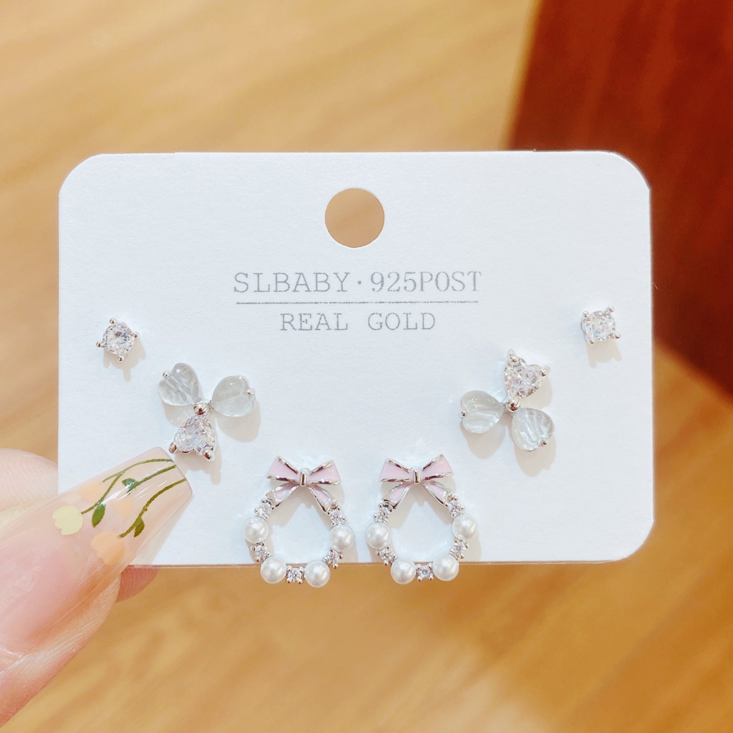 Elegance Exquisite And Small Series Mini Three-piece Set Combination Earrings