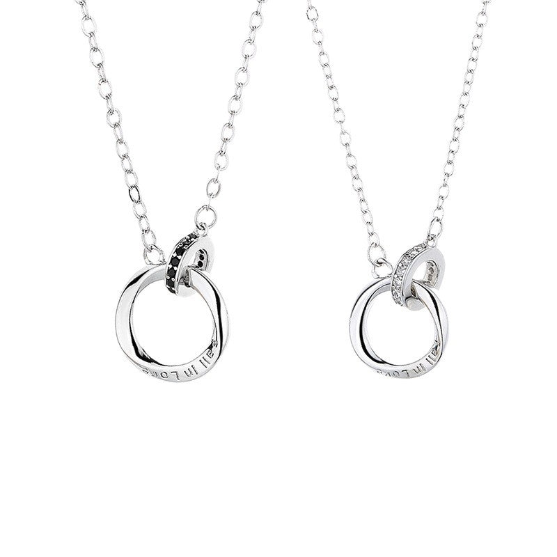 Women's & Men's Mobius Couple One Pair Simple High Sense Necklaces