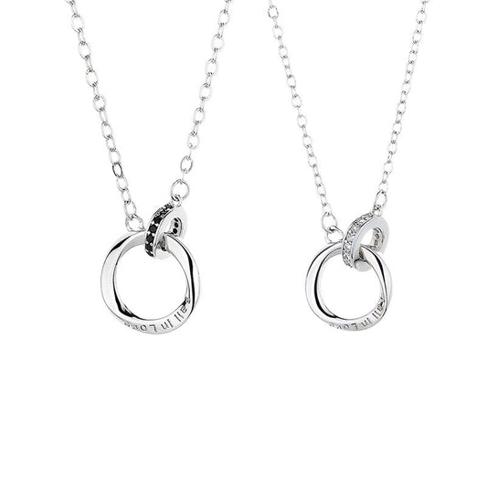 Women's & Men's Mobius Couple One Pair Simple High Sense Necklaces